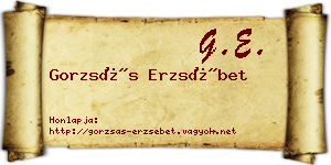 Gorzsás Erzsébet névjegykártya