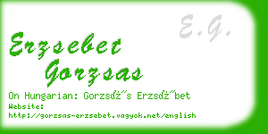 erzsebet gorzsas business card